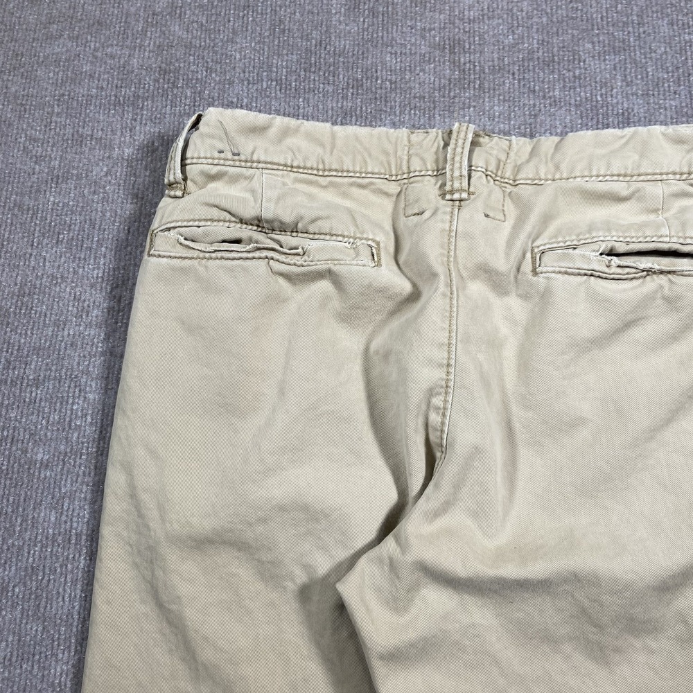 Vintage Hollister Pants Mens 30x31 Beige Khaki Chino‎ Straight Leg Logo Y2K - Picture 5 of 12